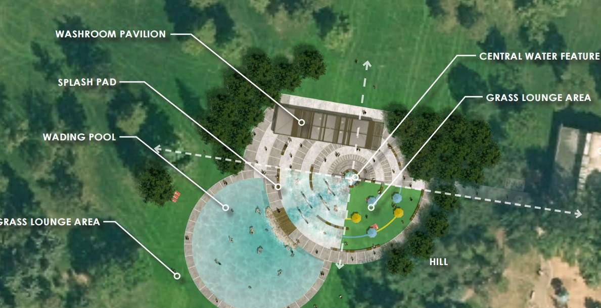 Concept design for urban pool in Hawrelak Park.