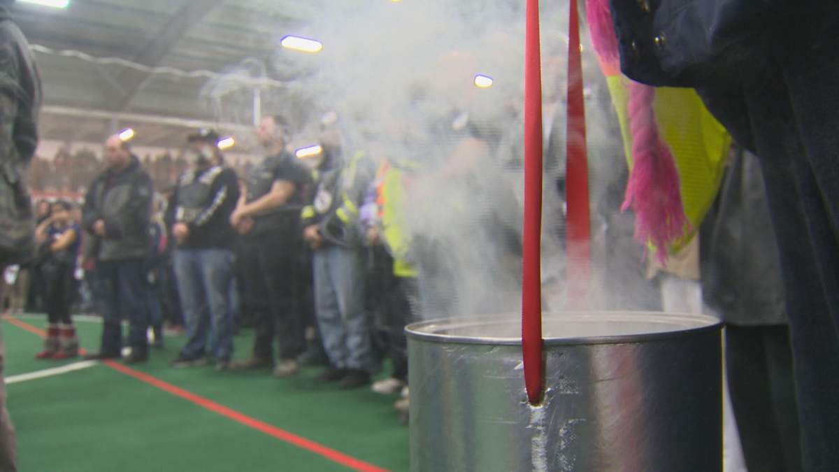 Hundreds attended the smudging ceremony in honour of Cooper Nemeth.
