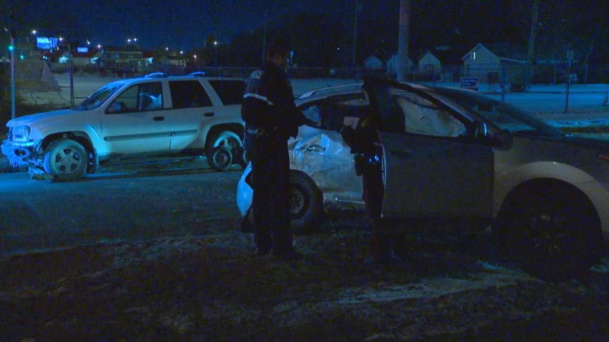 Police seize loaded rifle, arrest one person after a stolen vehicle crashes in Saskatoon Friday morning.