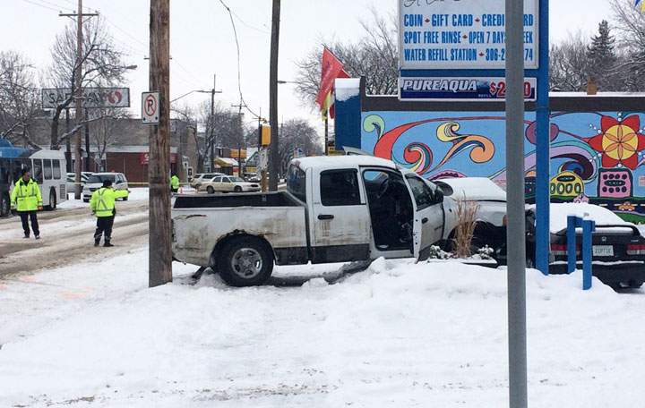 Saskatoon police believe alcohol was a factor in a crash involving a city bus over the noon hour Monday.