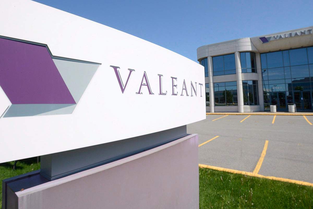 The head office and logo of Valeant Pharmaceutical are pictured in Montreal on Monday May 27, 2013.