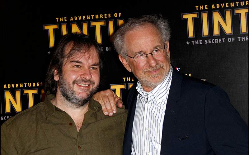 Peter Jackson and director Steven Spielberg attending a screening of 'The Adventures of Tintin: The Secret of the Unicorn' on July 19, 2011.  Both Spielberg and Jackson support the startup Screening Room which would bring first-run films directly into your home.