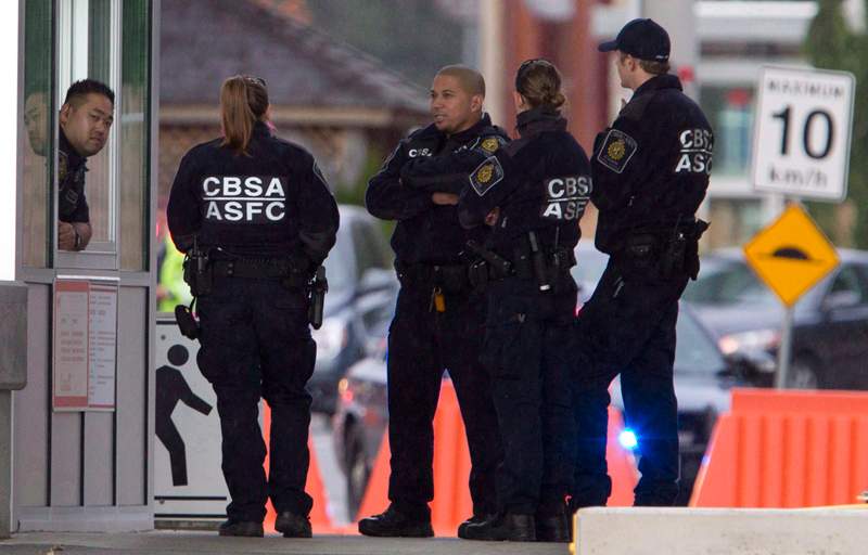 Canada Border Services Agency officers are seen in this file image. 