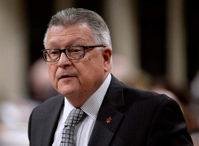 Minister of Public Safety and Emergency Preparedness Ralph Goodale speaks during question period at Parliament Hill in Ottawa on Thursday, March 24, 2016. 