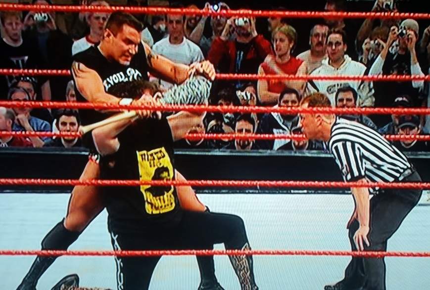 Kevin looks on as Randy Orton takes on Mick Foley at 2004 WWE Backlash PPV in Edmonton