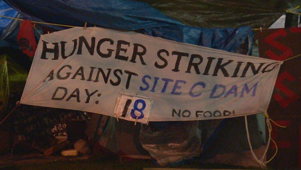 Woman on hunger strike for 18 days to protest building of Site C Dam - image