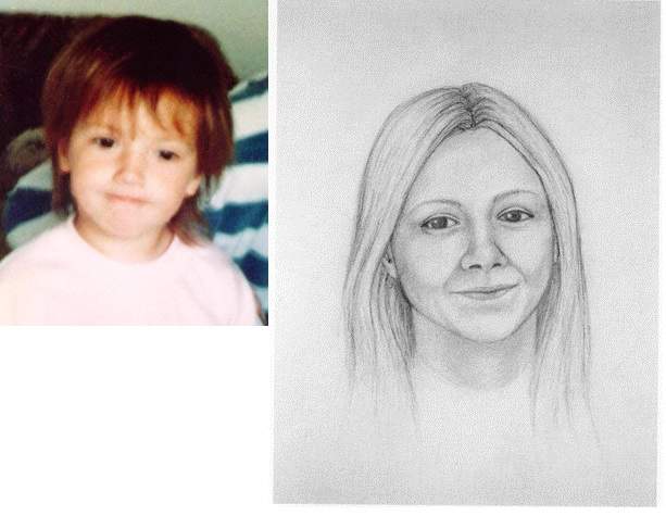Casey Bohun when she went missing (on the left) and what she might look like today (on the right).