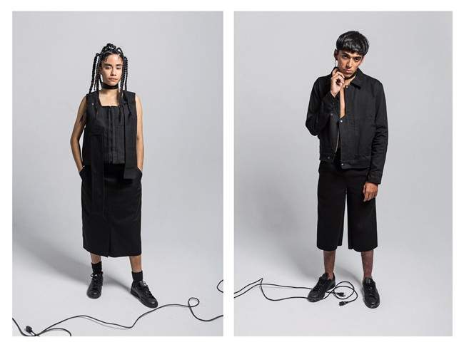 Models wear clothing from fashion brand S.P. Badu.