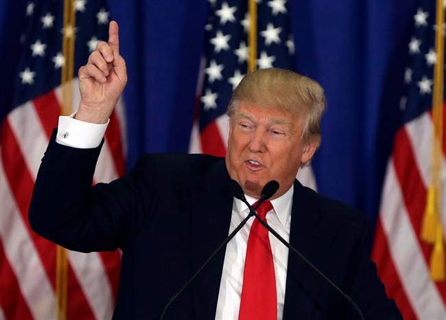 Republican presidential candidate Donald Trump speaks during a news conference at the Trump National Golf Club, Tuesday, March 8, 2016, in Jupiter, Fla.