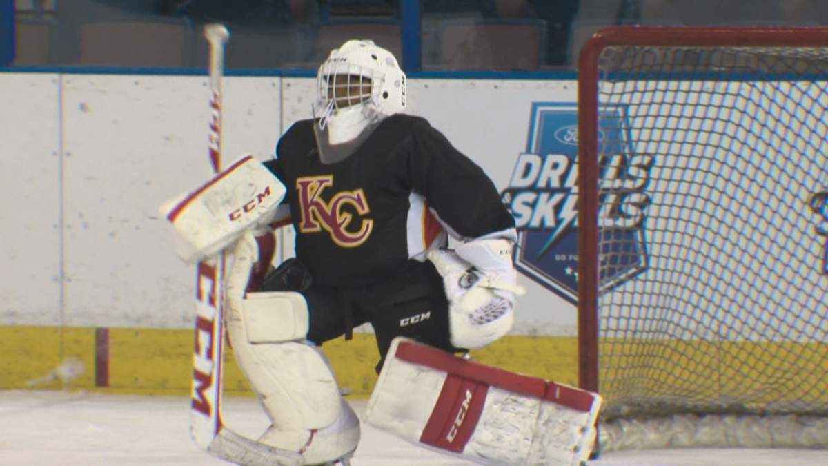 Minor hockey players from across Alberta train with the Edmonton Oilers during a special event Sunday