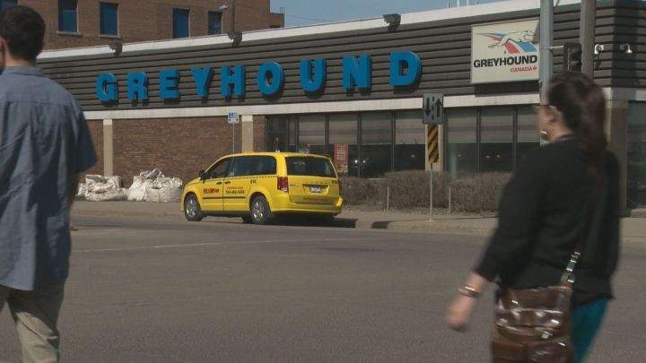 The Greyhound station in downtown Edmonton.