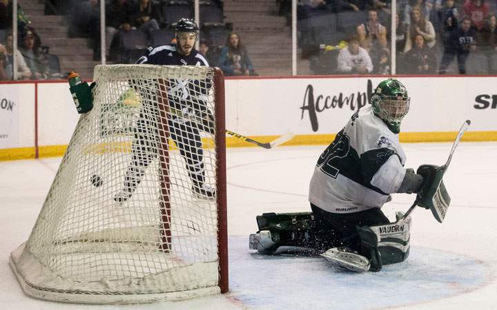 Clarke's power-play goal earns X-Men 2-1 triple overtime win over Saskatchewan.