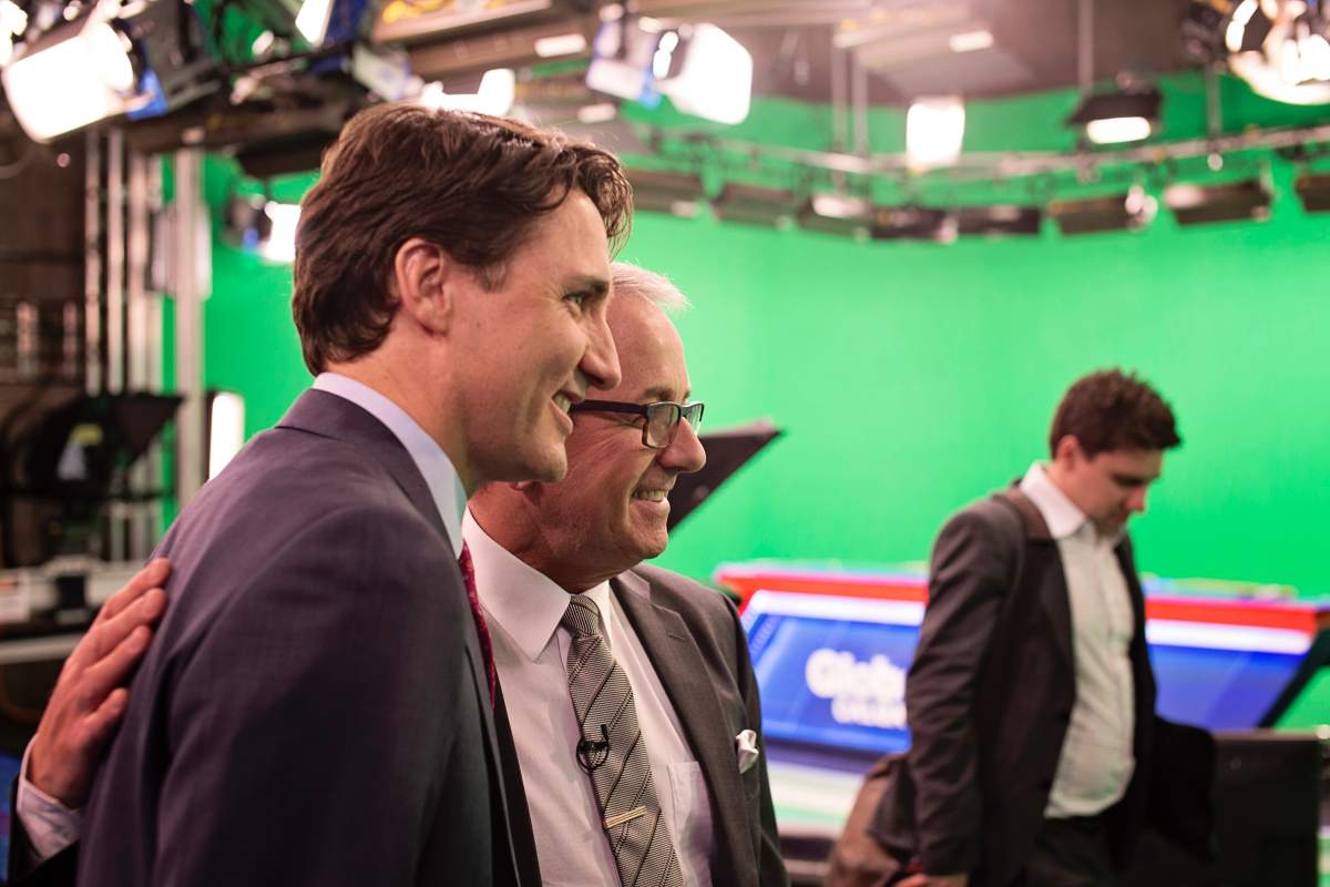 Paul Dunphy speaks with Justin Trudeau.