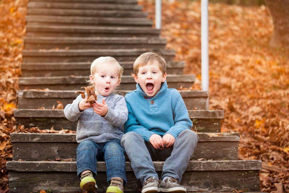 Grady, 2, with Cohen, 5. They have a shared love of flushing things down the toilet.
