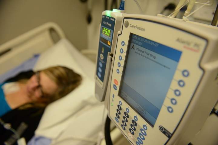 Jeanette Edl receives immunotherapy treatment at Princess Margaret Cancer Centre in Toronto.