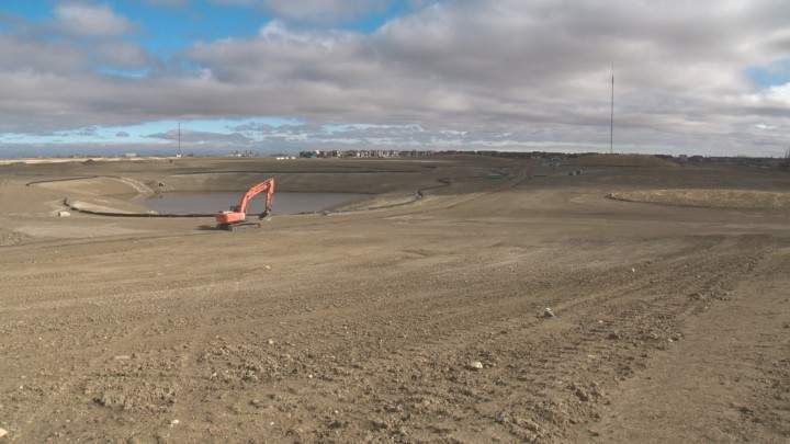 Contractors at work on what will be Legacy Park.