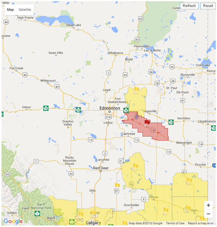 AlbertaFireBans.ca lists Beaver Co. as the first central Alberta county to declare a full fire ban in 2016.