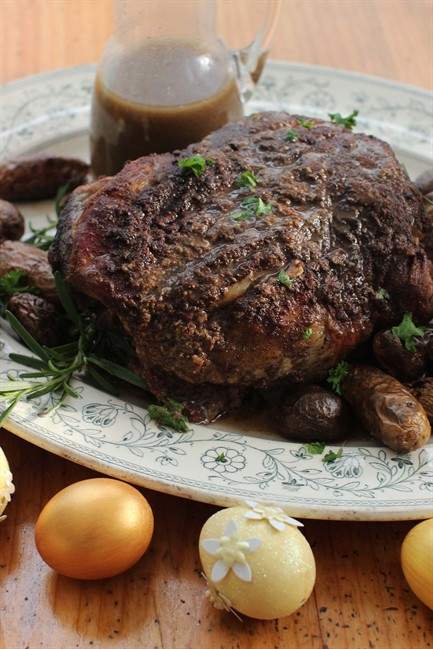 This Feb. 2016 photo shows Indian Spiced Easter Lamb in Concord, N.H.