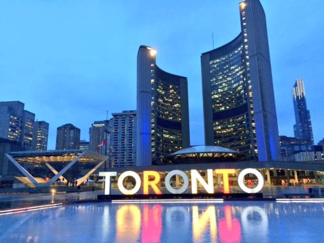 The ‘Toronto’ sign was lit up in the colours of the Belgian flag after deadly terror attacks killed over 30 people in Brussels on Tuesday, March 22, 2016.