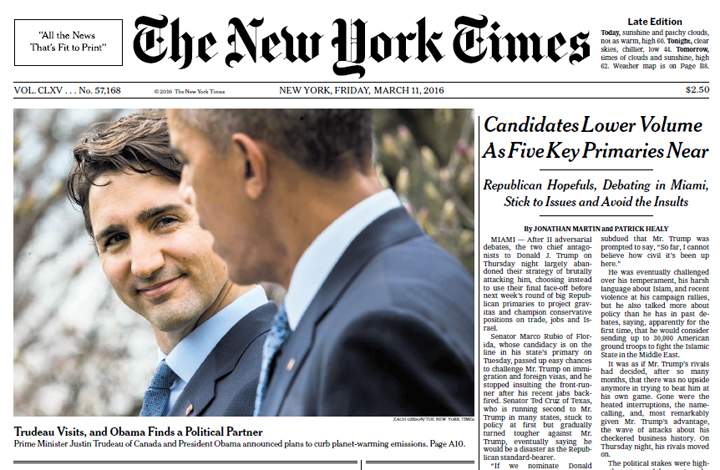 US media fawn over Trudeau, Obama ‘bromance’ - image