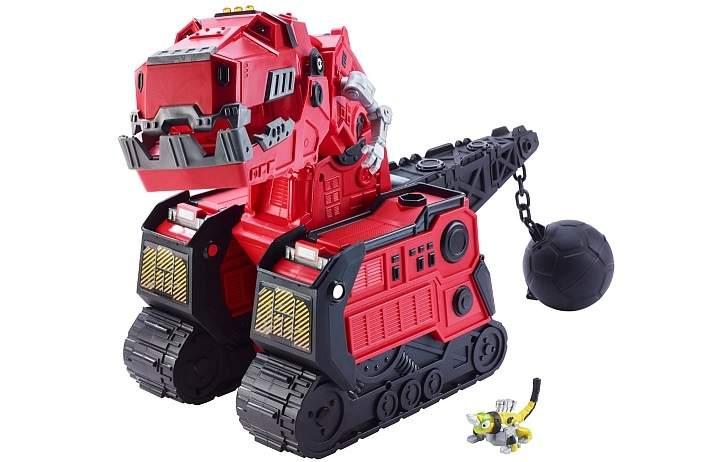 DinoTrux is a "half-dinosaur, half construction vehicle with kid-activated lights and sounds." $89.99.