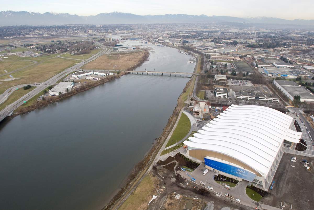 The City of Richmond can be seen from the air. 