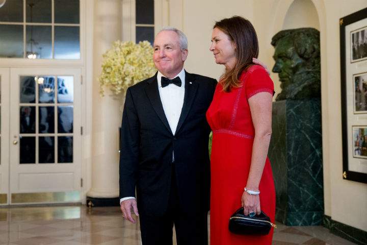 Saturday Night Live creator Lorne Michaels and his wife Alice arrive for a state dinner for Canadian Prime Minister Justin Trudeau, Thursday, March 10, 2016, at the White House in Washington.