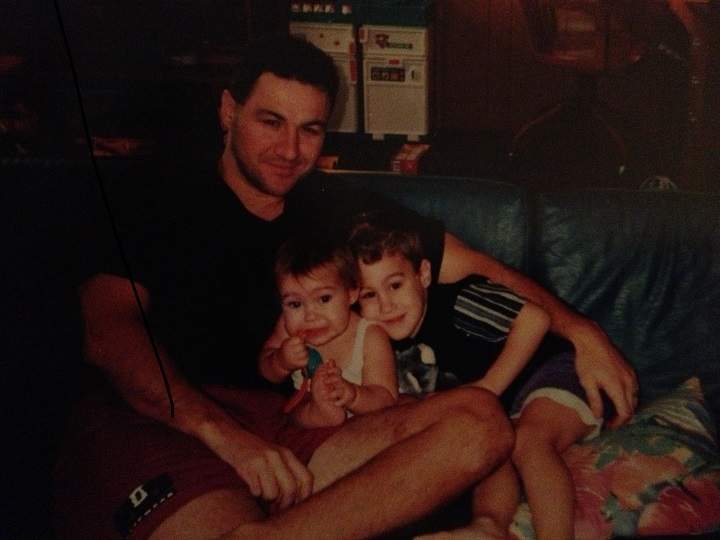Ted with his children in 1998.