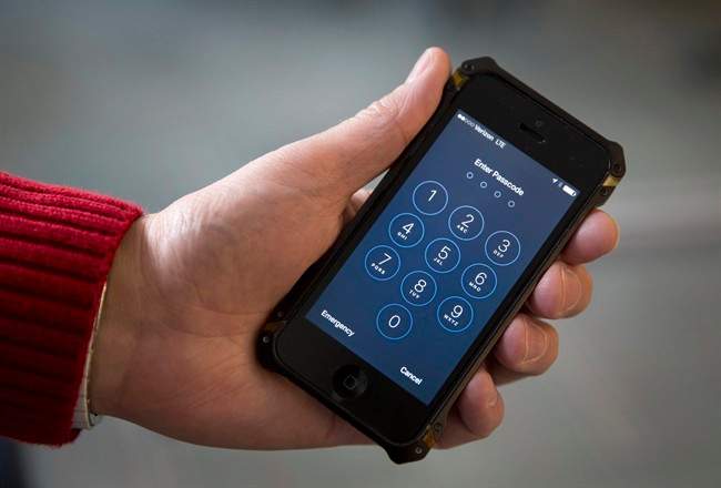 In this Feb. 17, 2016 file photo shows an iPhone in Washington.