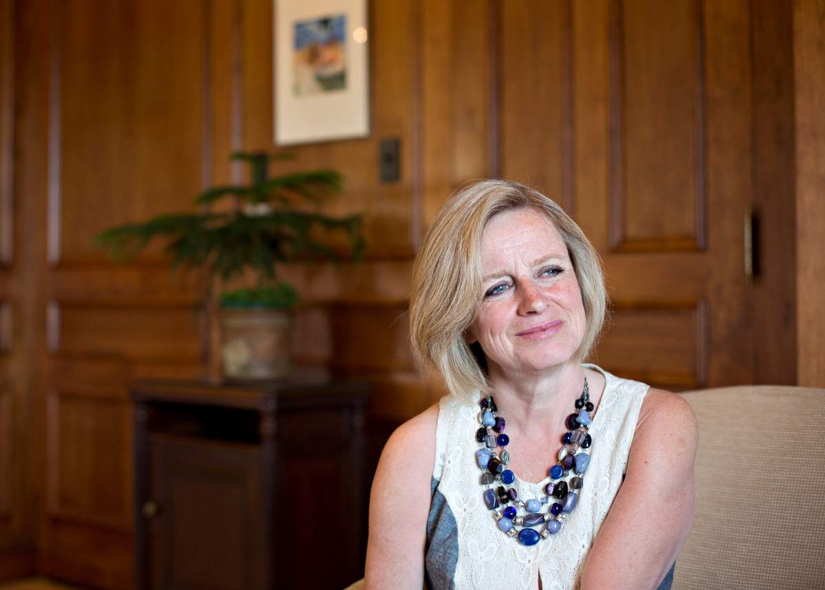 Alberta Premier Rachel Notley pictured in Edmonton Alta, on Wednesday April 20, 2016. Notley says she is going to Washington, D.C. mainly to spread the word on her government's climate-change plan. 