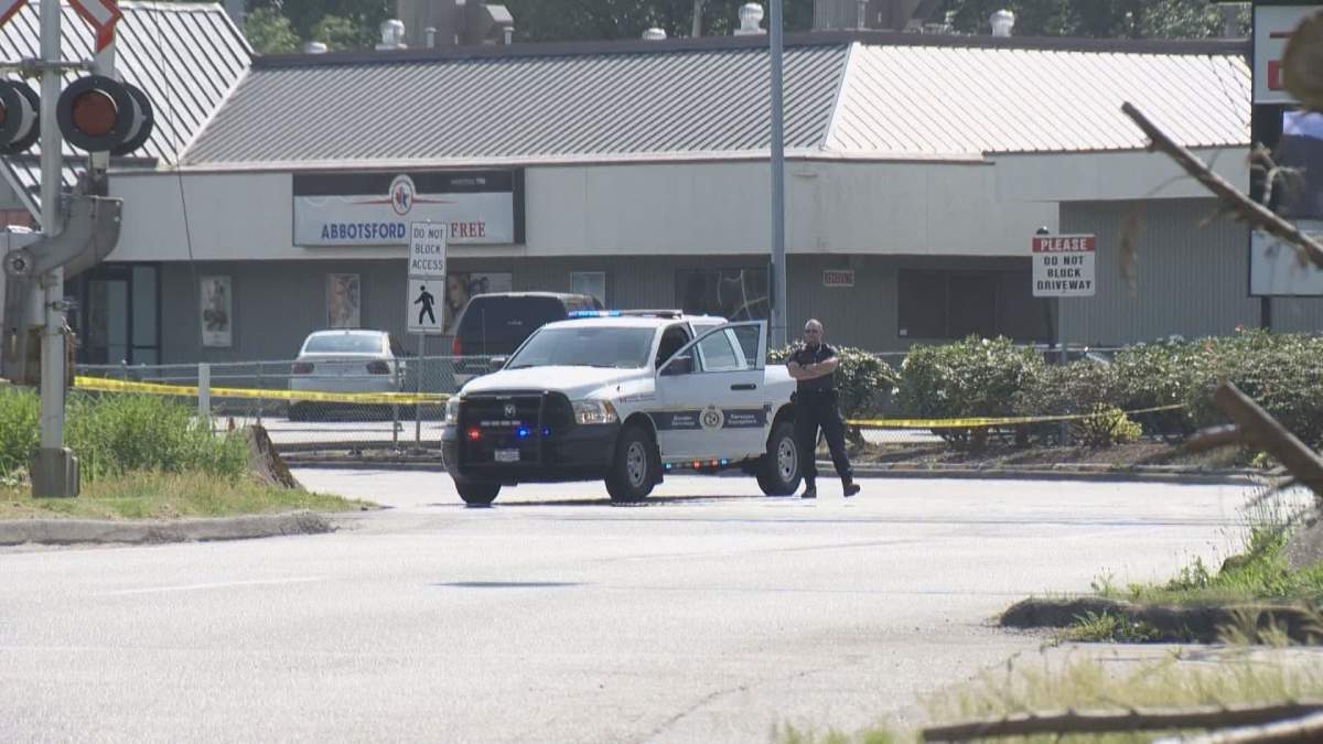 The Abbotsford-Huntingdon border crossing in B.C. was behind police tape and shut down briefly Thursday afternoon.