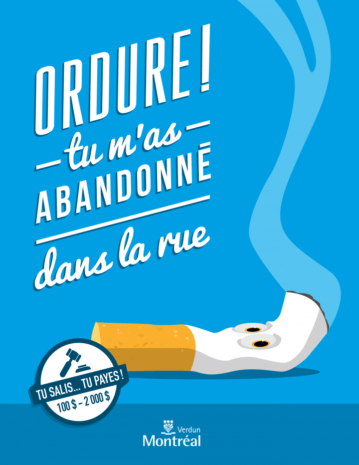 One of the ads Verdun is displaying as a part of their cleanliness campaign. Monday, April 4, 2016.