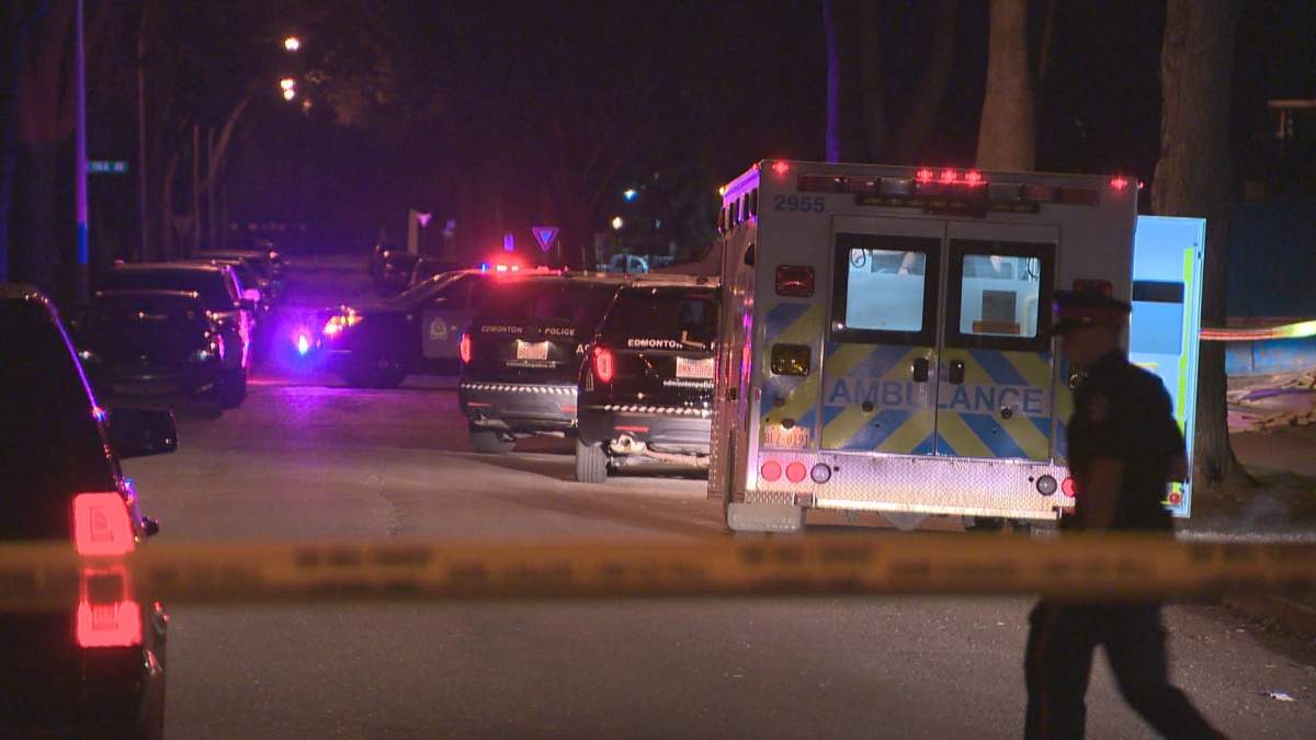 Edmonton police and EMS were called to a shooting scene  near 117th Avenue and 128th Street in the Inglewood neighbourhood. April 18, 2016.