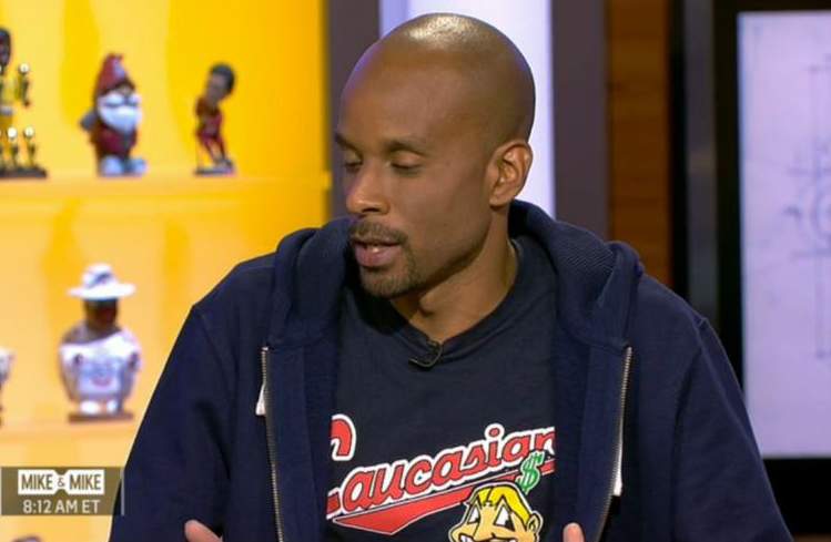 Bomani Jones wears a 'Cleveland Caucasians' shirt on ESPN's Mike & Mike.