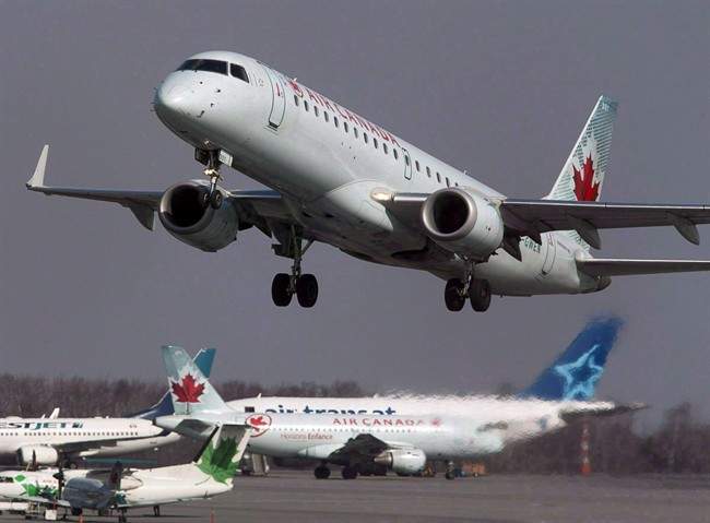 An Air Canada jet takes off from Halifax Stanfield International Airport.