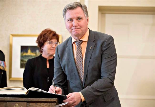 Alberta Minister of Indigenous Relations Richard Feehan is sworn in as a new cabinet minister in Edmonton Alta, on Monday, February 2, 2016. 