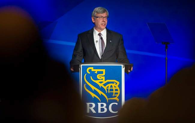 Royal Bank of Canada President and CEO David McKay addresses shareholders during the bank's annual general meeting in Montreal, Wednesday, April 6, 2016.