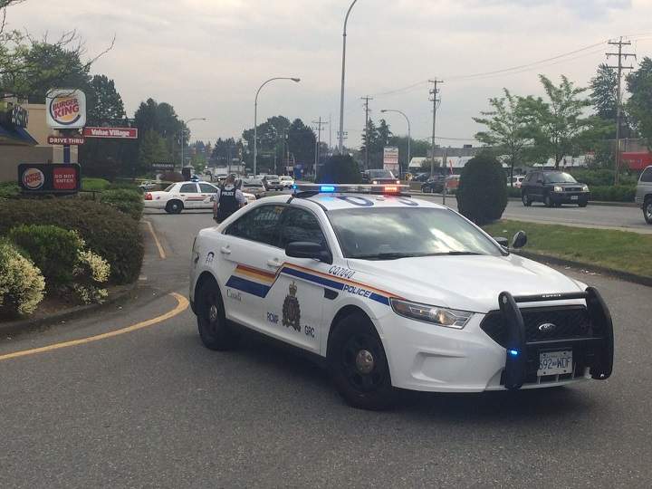 Police have blocked off the area around a Value Village in Coquitlam after reports of a suspicious package.