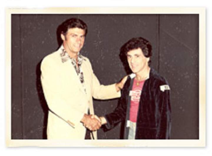 Philip Kives, the founder of K-Tel, with Frankie Valli.