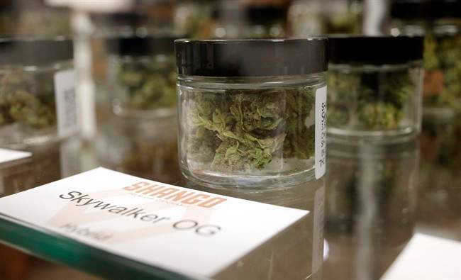 In this Sept. 30, 2015, file photo, Cannabis is packaged and ready for sale in Shango Premium Cannabis, in Portland, Ore. The Canadian government will introduce legislation to legalize pot in 2017.