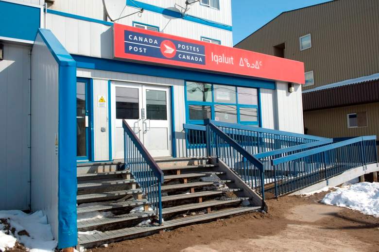 A post office is pictured on Saturday, April 25, 2015 in Iqaluit, Nunavut. Postal workers unions argue that in small communities, postal banking could help improve access to banking services.