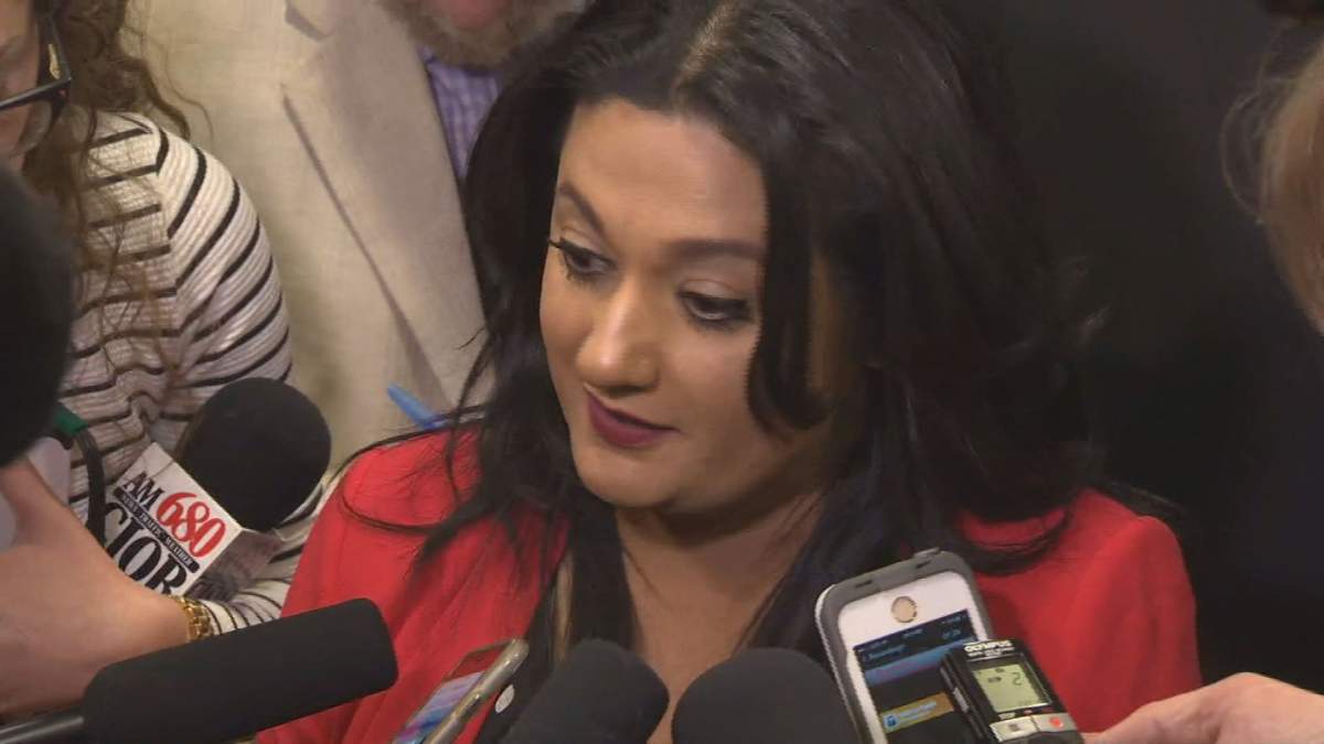 Rana Bokhari, seen here on April 19 shortly after the Manitoba Liberal loss.