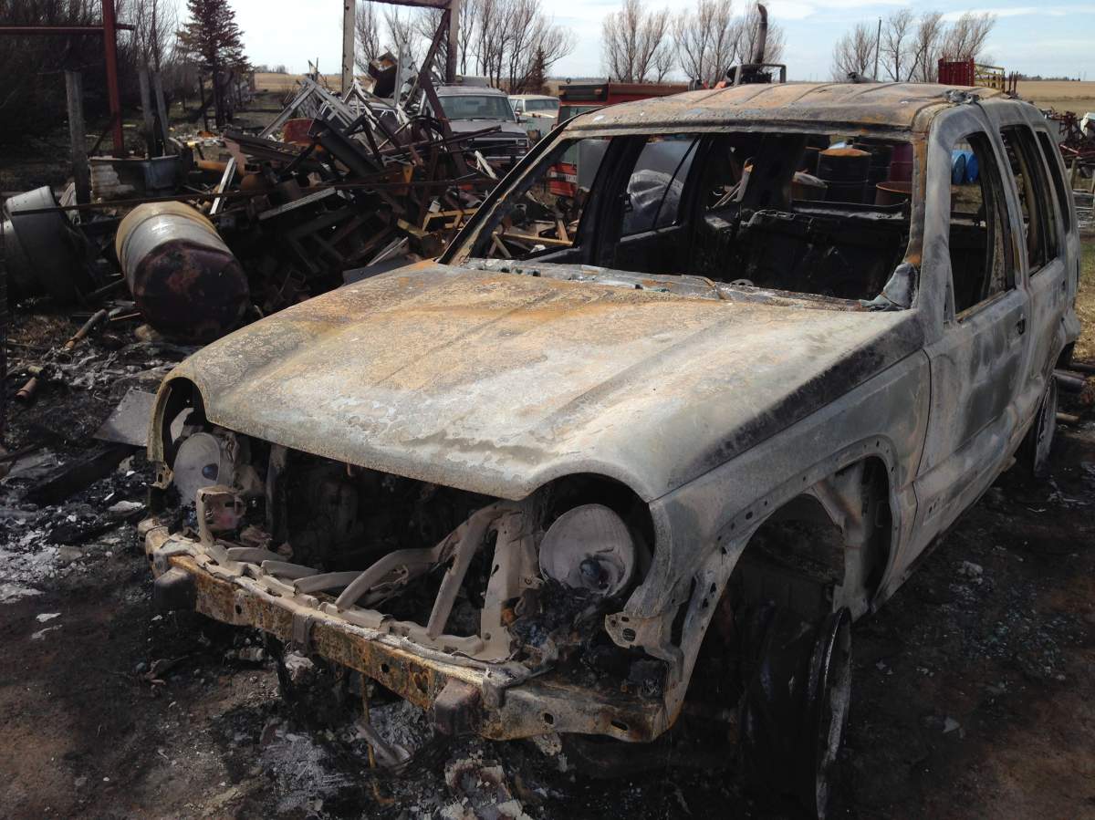 Grass fire damage