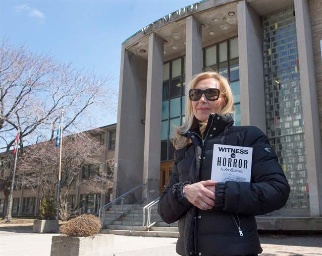 In this 2016 file photo, Heidi Berger, head of The Foundation for Genocide Education poses for a photo in front of Westmount High School.