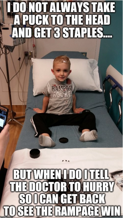5-year-old hit by puck at hockey game, rushed to ER, still returns for overtime - image