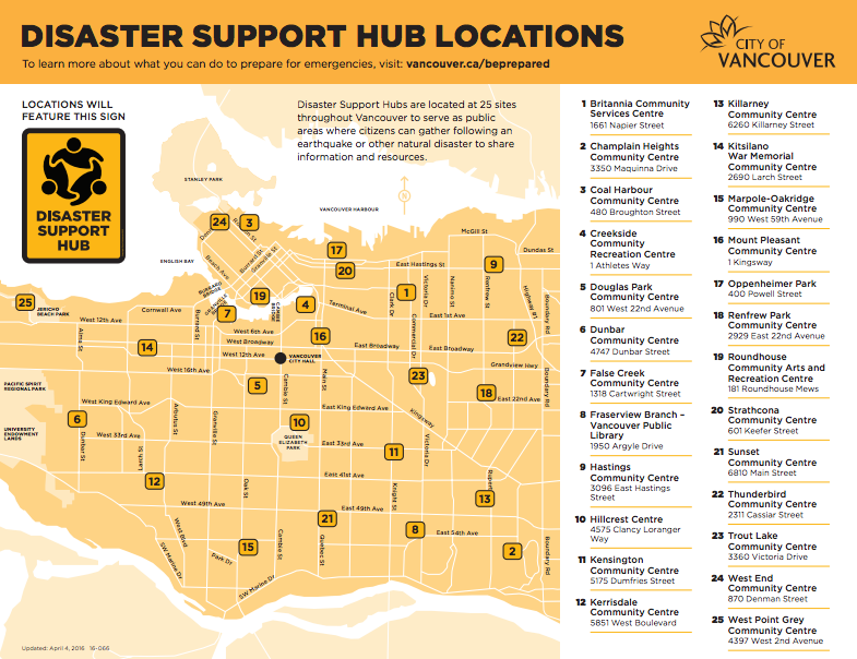 Vancouver designates 25 support hubs in case the ‘Big One’ strikes - image