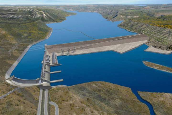 An artist's rendering of the Site C Dam project.