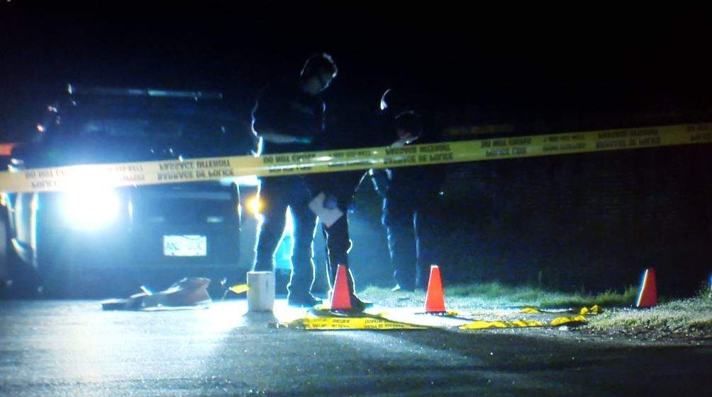 RCMP officers on the scene of a shooting in Surrey.