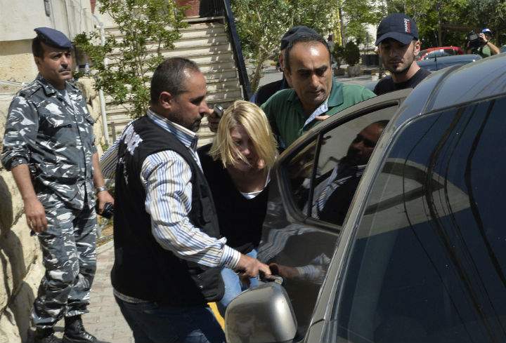 Australian TV presenter, Tara Brown, after she was taken from a Lebanese courthouse to Baabda Prison for women on April 18.