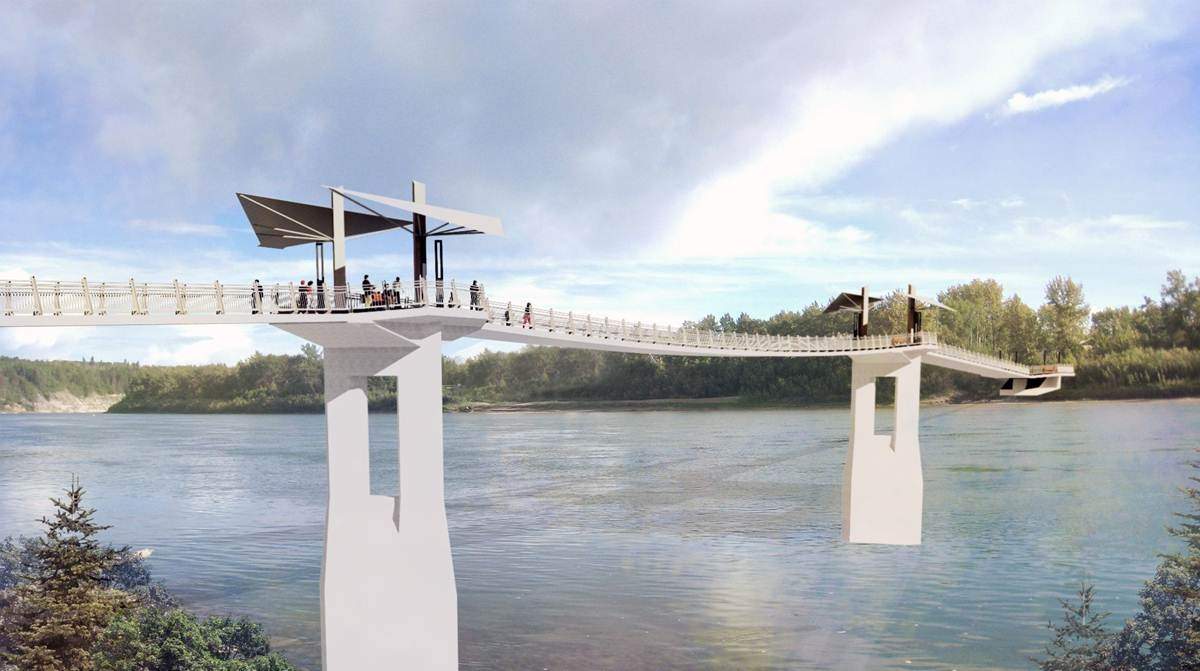 A City of Edmonton rendering of what the Terwillegar Park Footbridge will look like once completed in Fall 2016.